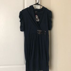 Navy buckle dress